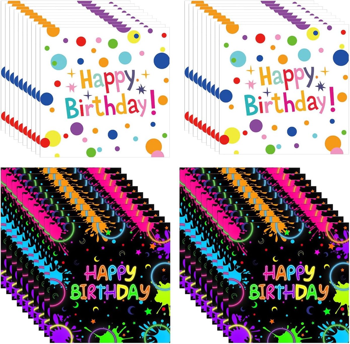40 Stuks Kleurrijke Polkadotdoekjes, Wegwerpservetten, Verjaardagstafelaccessoires, Kinderfeestdecoratieaccessoires. - ShopVlot