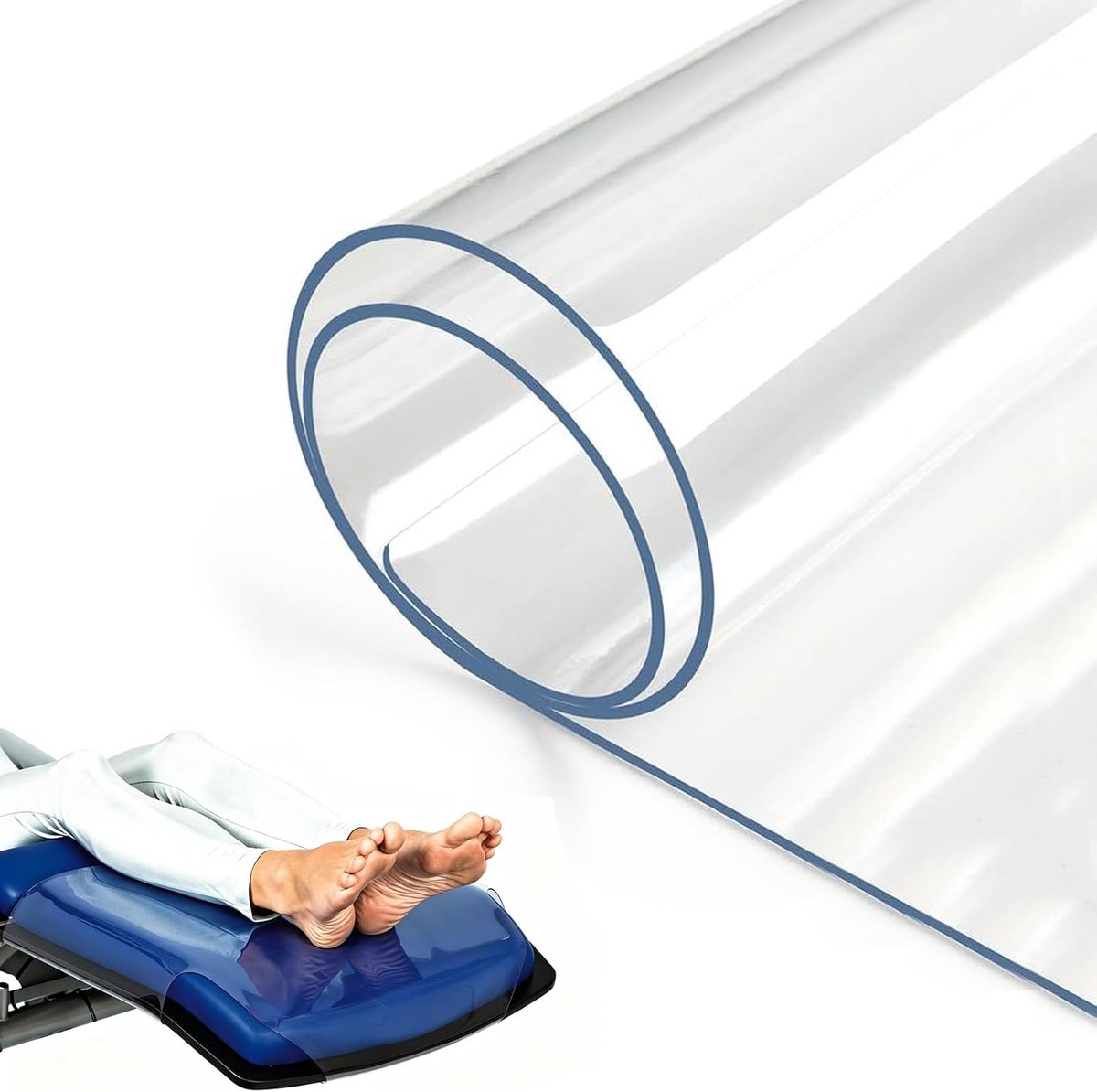 Yuragim Hygiënische voetsteun voor massage en cosmetica, transparante pvc-beschermmat 60 x 40 cm, water- en - ShopVlot