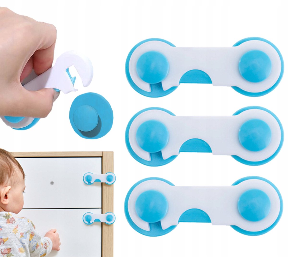 Kinderveiligheidssloten voor kasten en lades - 3 stuks