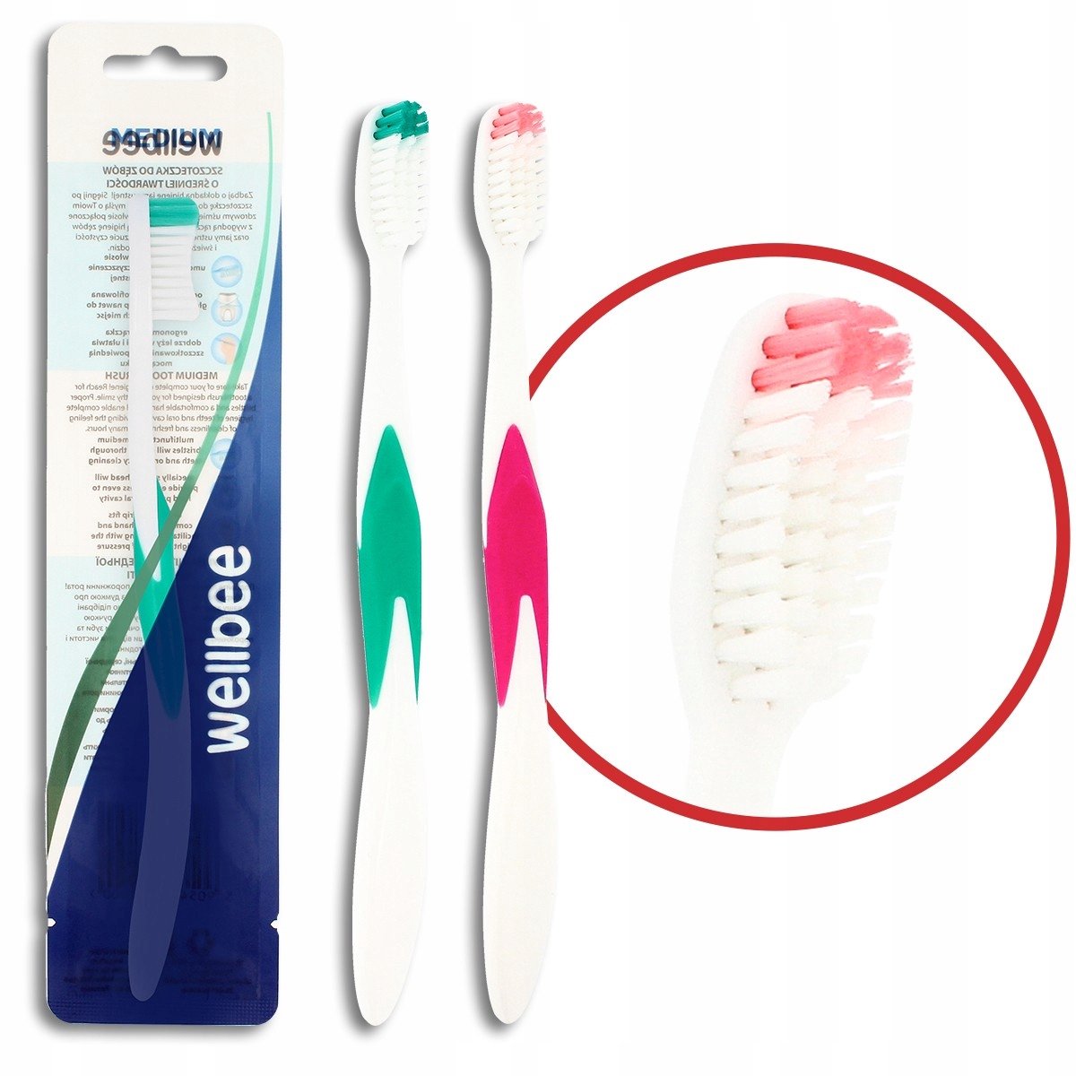 Wellbee Tandenborstel Middelhard - Hygiëne voor Volwassenen