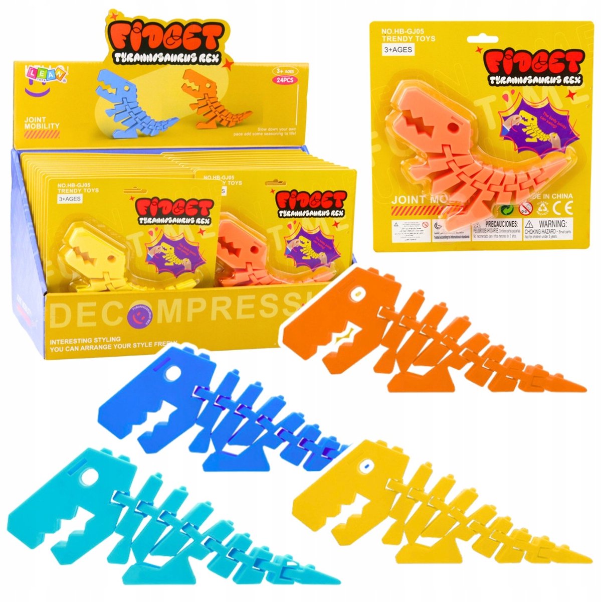 Flexibele 3D Dino Fidget Puzzel - Antistress Speelgoed