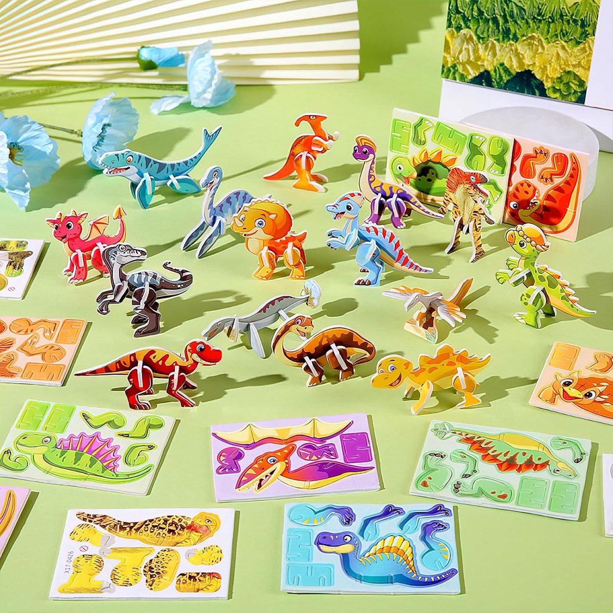 dellyy 3D Puzzle for Kids, 30 Piece Animal Puzzle for Kids, Cartoon Puzzle, Educational 3D Cartoon Puzzle for Kids - ShopVlot