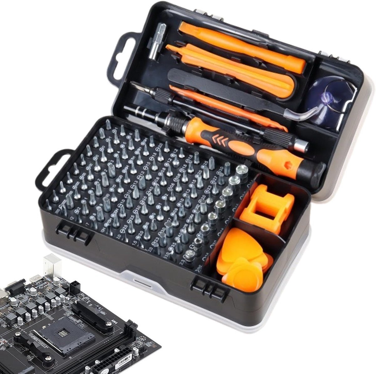 Precisie Schroevendraaierset - Kleine Schroevendraaiers - Apparaten Repareren - 115 Delige Set - Magnetische Punt - Grijs