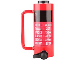 Hydraulische Cilinder - Holle Pomp - Industrieel Gebruik - Automatische Olie Retour - 20 Ton - Rood