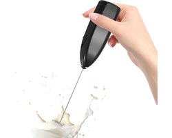 Elektrische Melkopschuimer - Handmixer Schuim - Dranken Mengen - Snelle Schuimproductie - 20.3 cm - Zwart