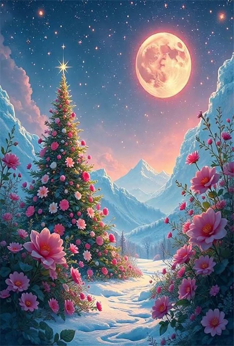 Puzzel 3000 stukjes - Volwassenenspel - Ontspanning thuis - Educatief en uitdagend - 122 x 81 cm - Bloemen maan winter