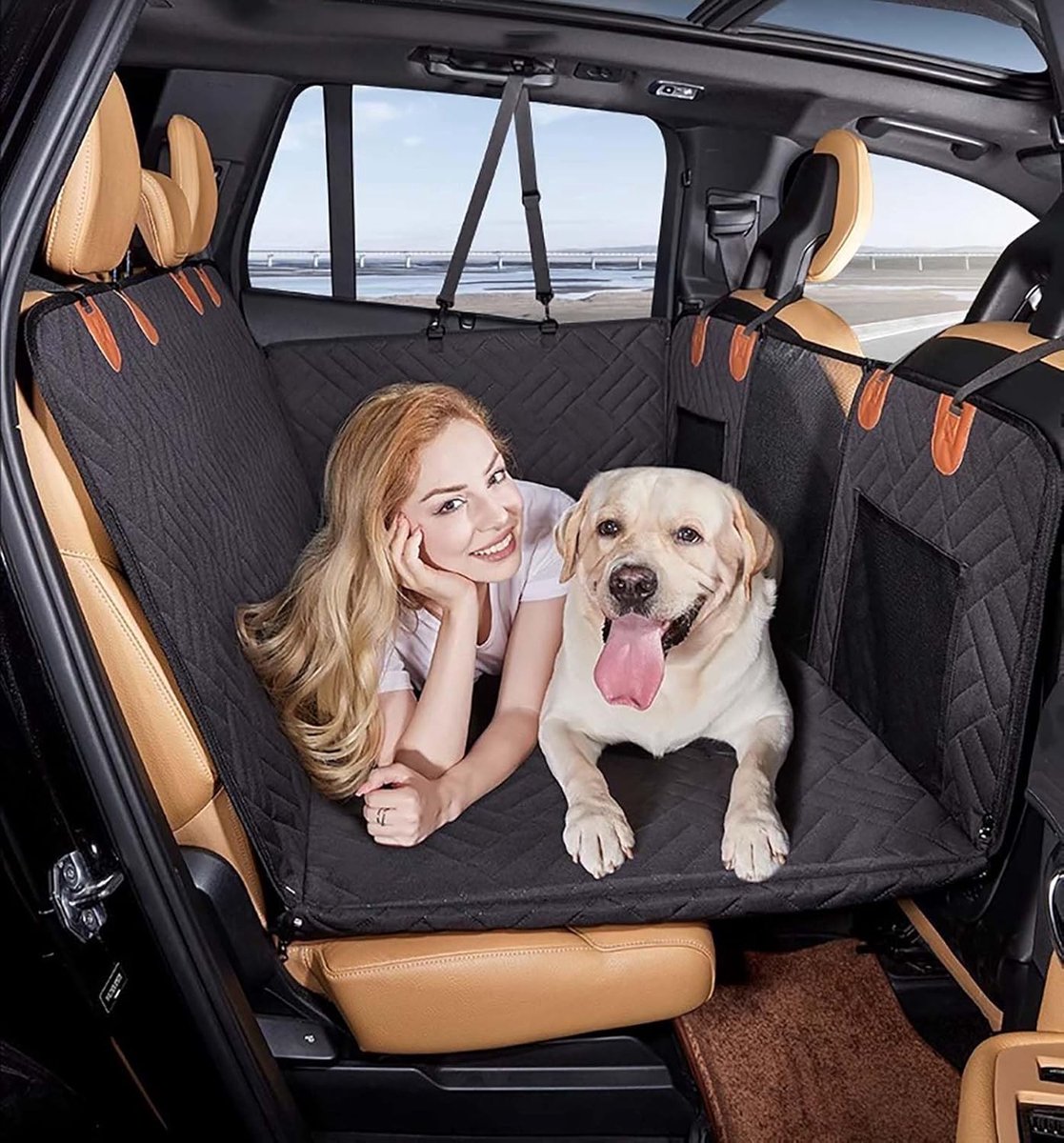 Autohoes Honden - Achterbank Beschermer - Reizen met Huisdier - Waterdicht Antislip - Universeel Model - Zwart