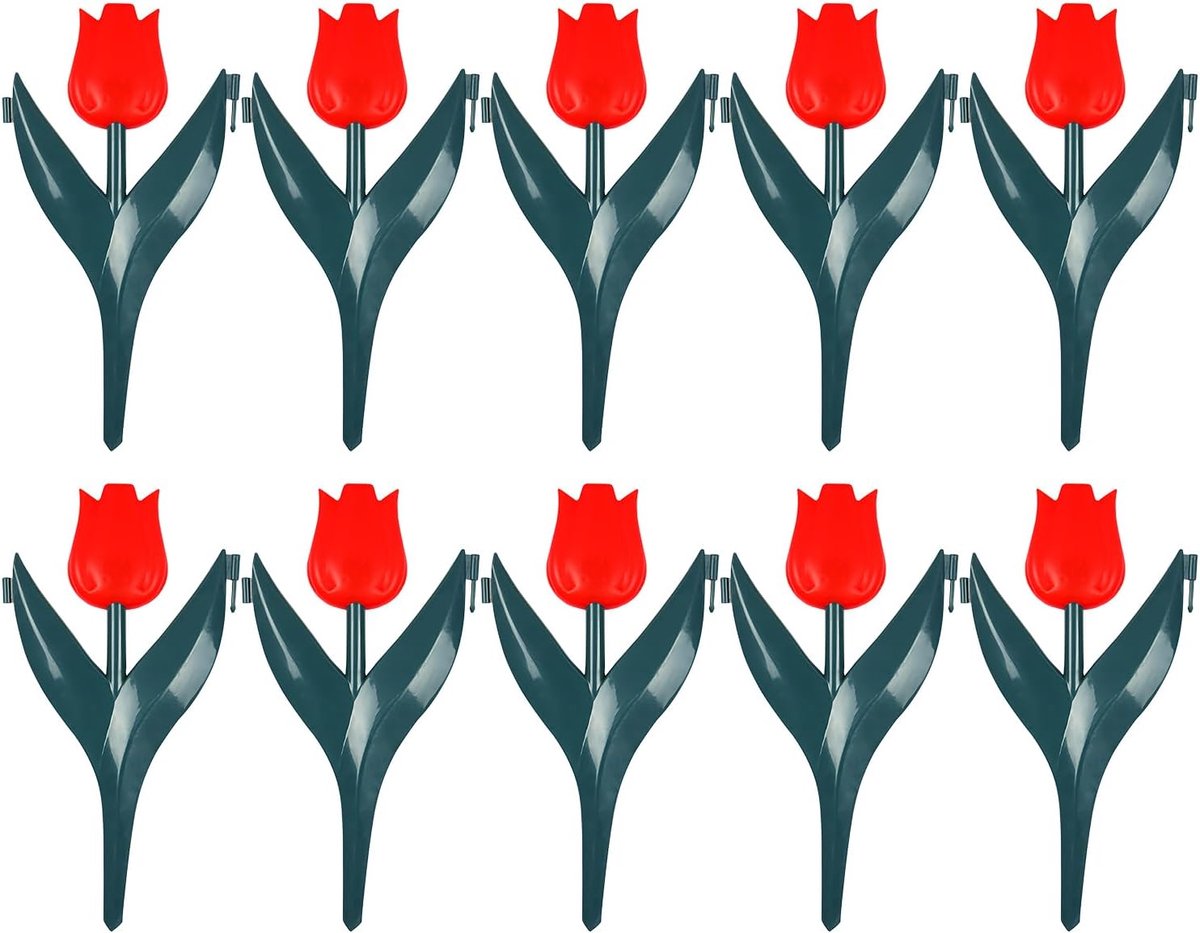 Decoratieve tuinomheining - Bloembedranden set - Tuin organiseren - Weerbestendig ontwerp - 10 stuks - Rood