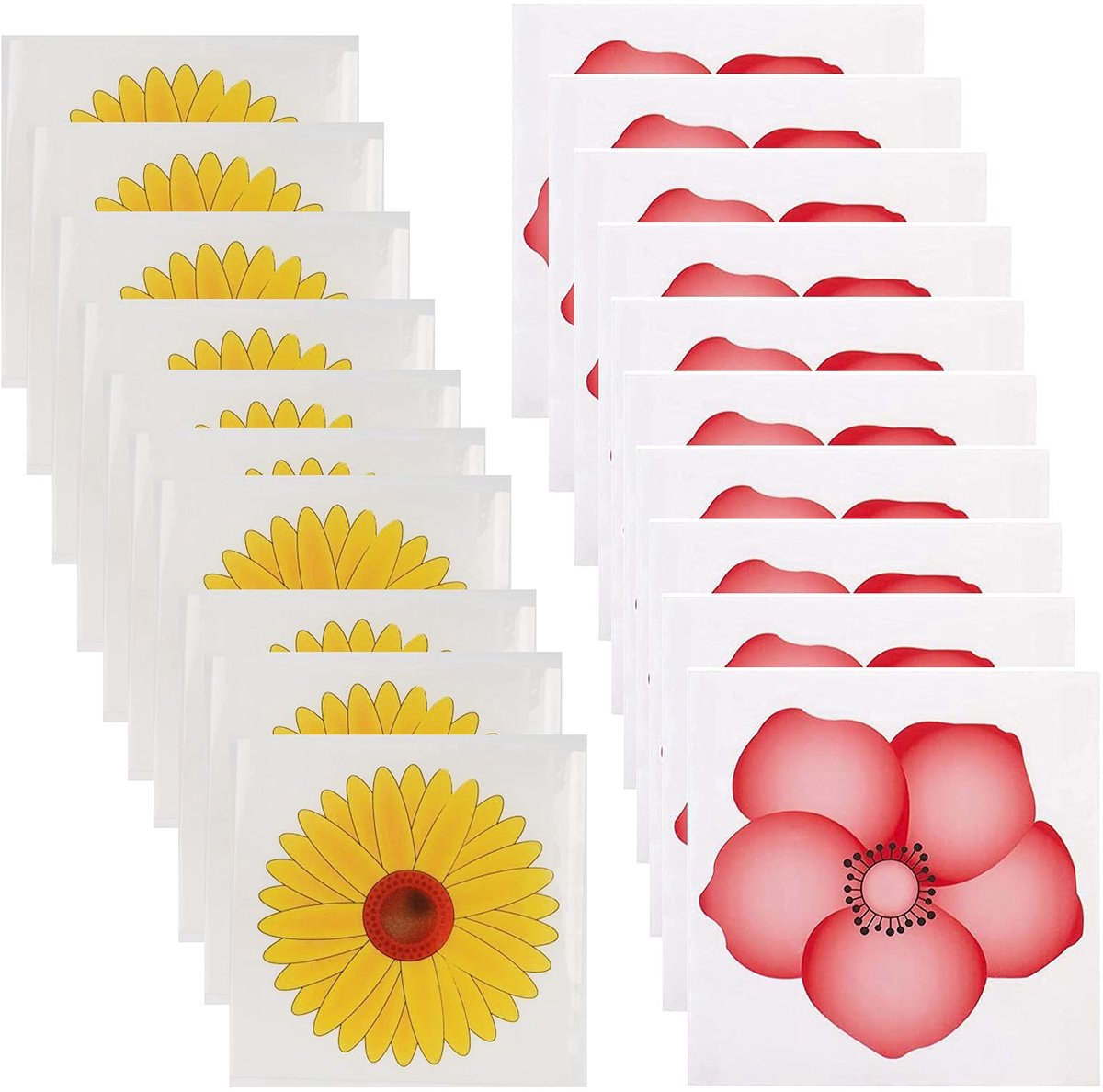 Dailygoods- Vliegenvanger Plakstrip - 20 Stuks - Decoratief Zonnebloem Motief - Effectief Tegen Huisplagen - Zelfklevend - Tot 3 Maanden Gebruik - Vliegenstickers