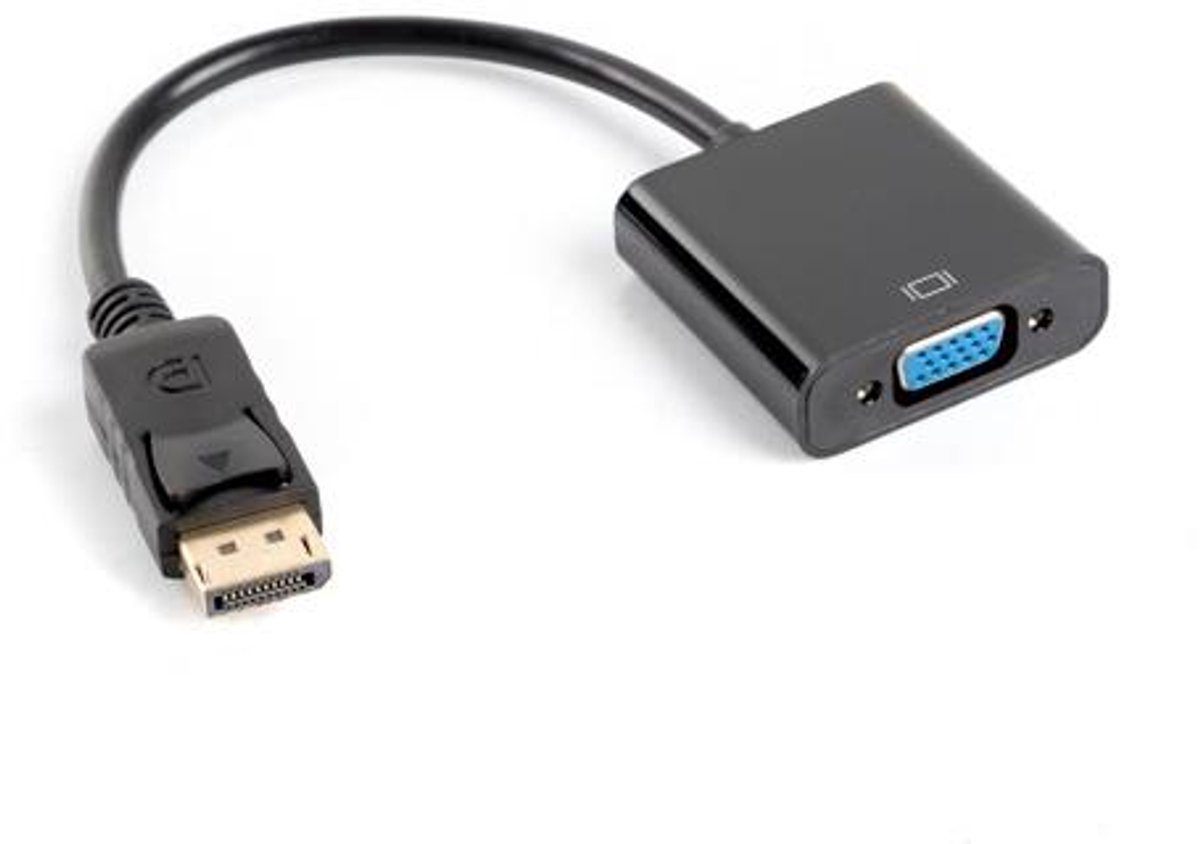 Image of Lanberg - Adapter Lanberg DisplayPort 1.1 male naar VGA 15-pins female 20cm zwart
