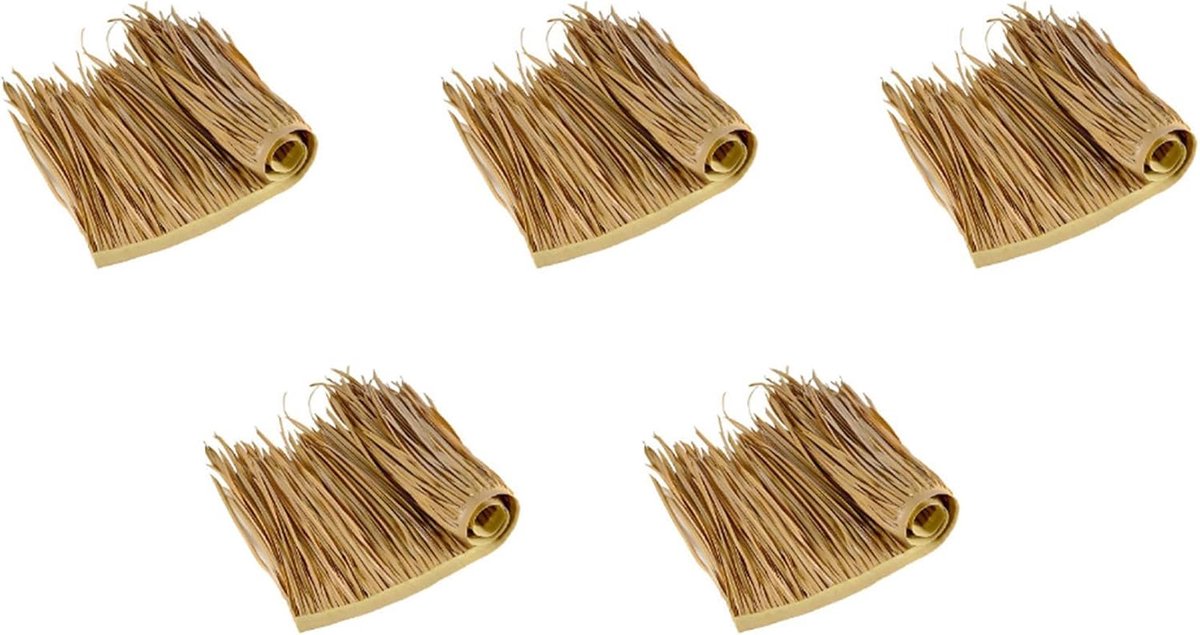 Stro Dakdecoratie - Riet Mat - Tuinhuis Bekleden - Waterdicht PE Materiaal - 5 Stuks - Natuurlijk