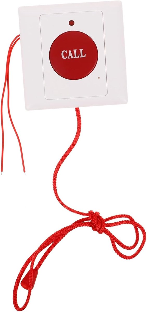 Noodalarm Voor Senioren - Persoonlijk Hulpapparaat - Hulp Zoeken - Touwontwerp Activering - 8.5 x 8.5 x 1 cm