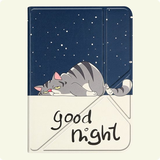 Hoes Geschikt voor Kobo Clara BW - E-reader Bescherm Hoesje Case Sleep Cover Trifold - Hoes Geschikt voor Kobo Clara BW Hoesje - Kat — afbeelding 4