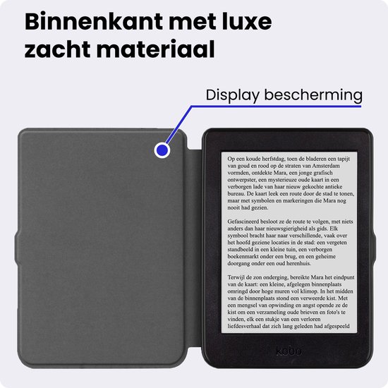 Hoes Geschikt voor Kobo Nia - Met Screenprotector - Luxe E-reader Trifold Case - Bescherm Hoesje Book Cover - Bloesem — afbeelding 5