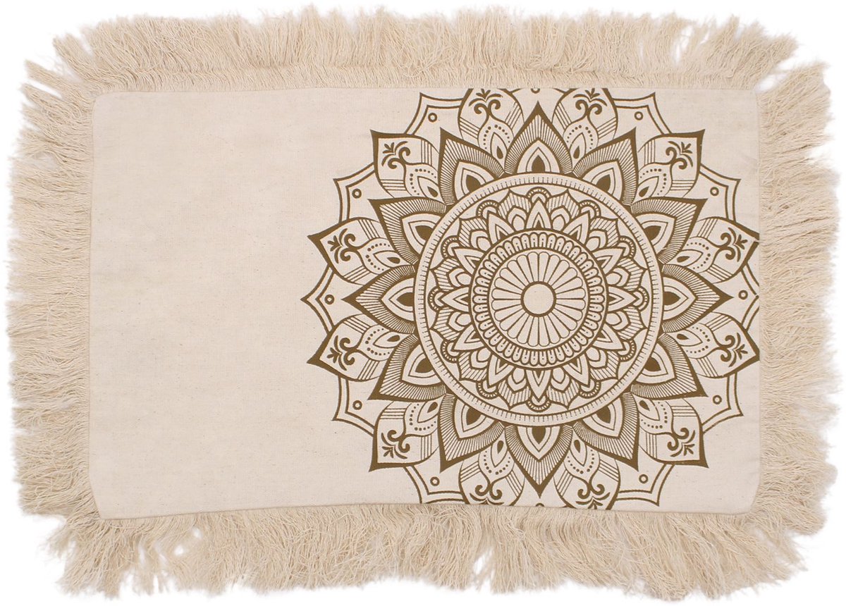 4x Lotus Mandala Kussenhoezen - 30x50cm - Brons