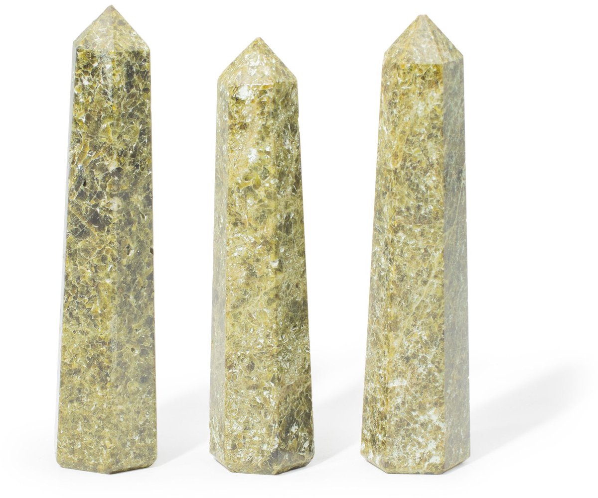 Gemstone Six Face Obelisk Point approx 11cm - Epidote