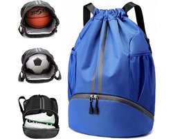 Sportrugzak met Schoenenvak - Lichtgewicht Sport Rugzak - Voetbaltas - Zwemzak - Sports Gym - Strandrugzak - Wet and Dry Separation - Voor sport,yoga,dans,reizen - Blauw