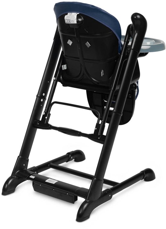 Black Indigo Serie - Kinderstoel en Babyschommel - Zwart Frame - 2 in 1 - PCV Bekleding — afbeelding 5