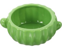 Keramische Voerbak - Cavia Hamsterbak - Kleine Dieren Voeren - Compact Cactus Design - 9.5 x 9.5 x 5 cm