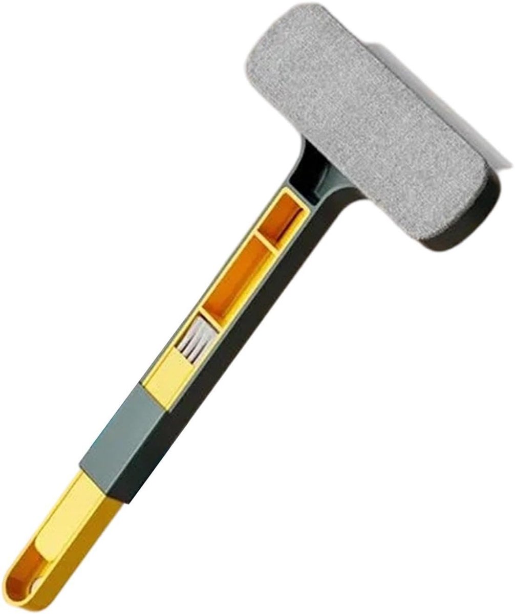 Raamschermborstel - 2-in-1 reiniger Schrobber - Ramen Schoonmaken - Uitschuifbaar Handvat - 40 cm - Groen