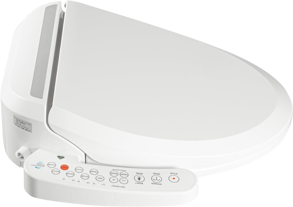 Elektrische Toiletbril - Bidet WC Opzet - Persoonlijke Hygiëne - Instelbare Temperatuur - 45 x 52 x 16 cm - Wit