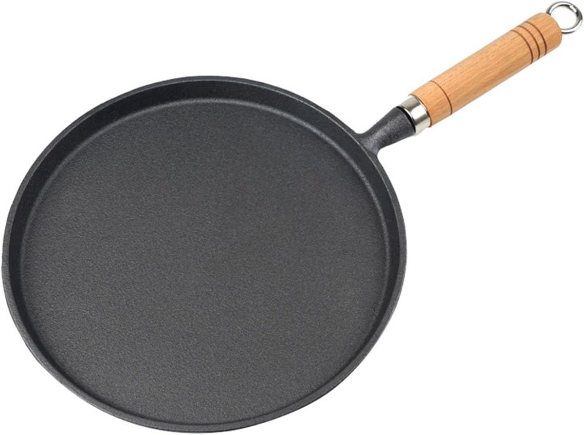 Gietijzeren Koekenpan Wok Pan Koken Geen Coating N.v.t. Zwart