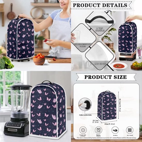 Keukenmachine Hoezen Set - Blender en Broodrooster Deksel - Keuken Decoratie - Spatwaterdicht en Stofvrij - M — afbeelding 2