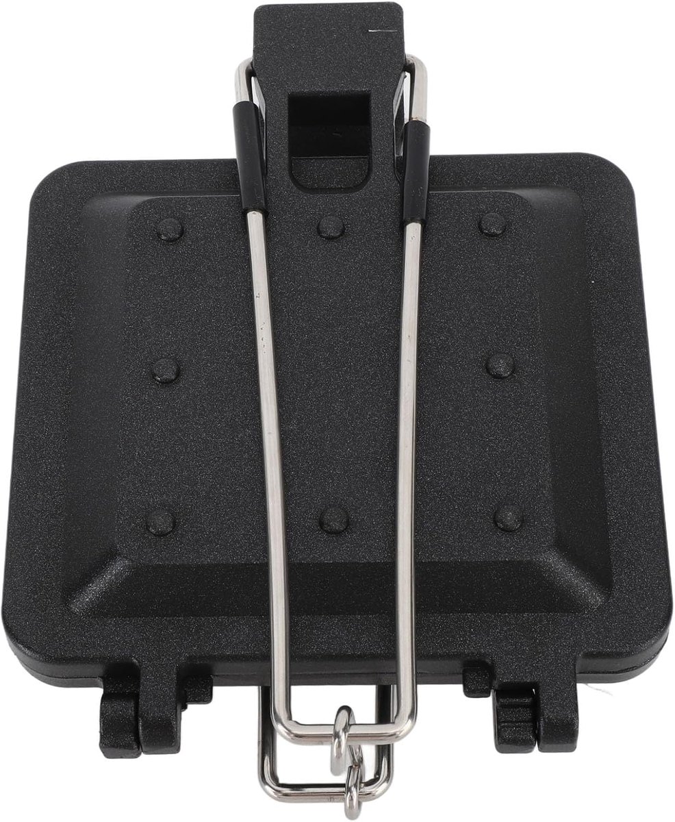Opvouwbaar Tosti-ijzer - Sandwichmaker Pan - Buiten Koken - Dubbelzijdig Verwarmend - 33 cm - Zilver