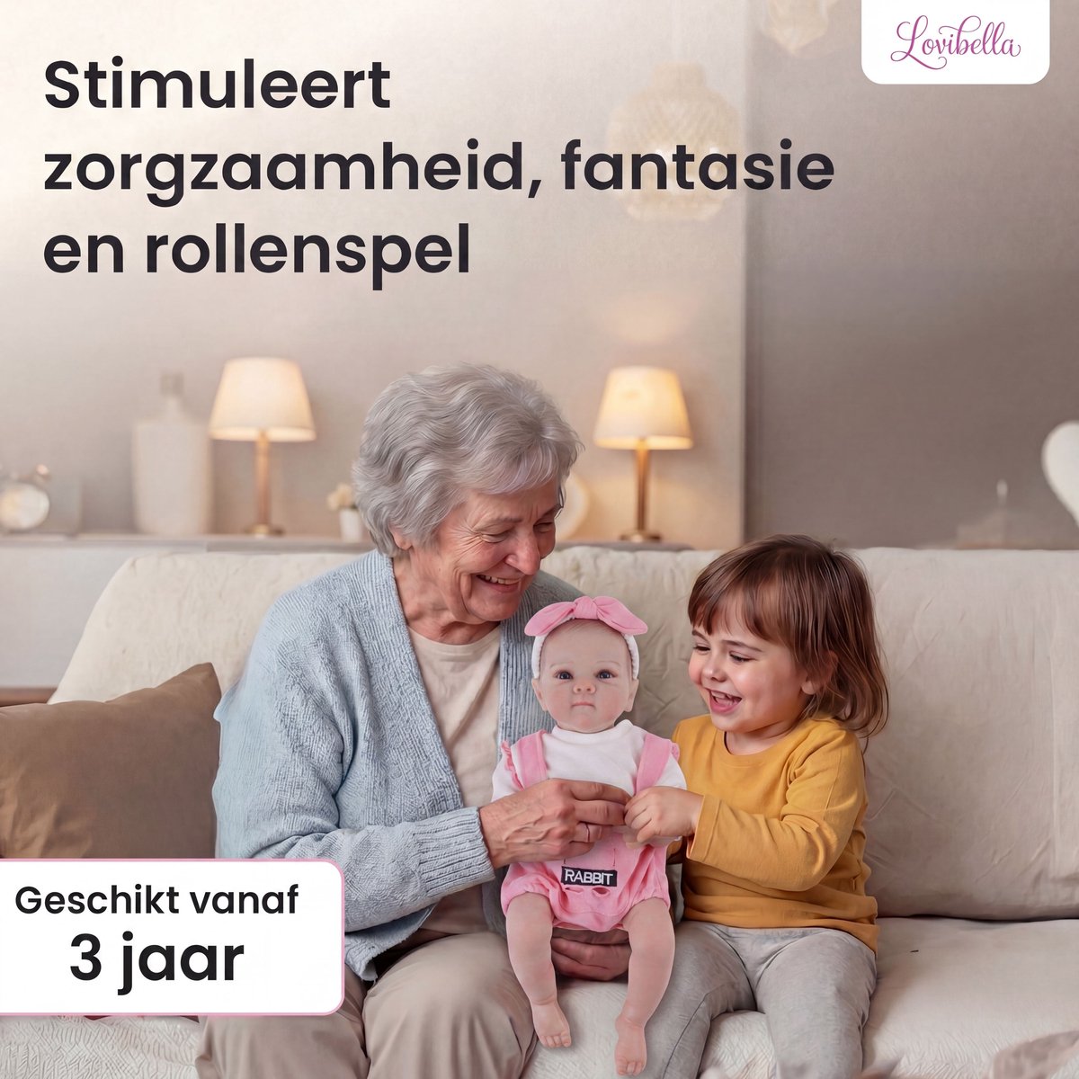 Lovibella® Lieve Levensechte Babypoppen - 1,1 Kilo - 45 CM - Reborn Baby Pop - met Accessoires - Reborn Baby - Reborn Baby Doll - Dementie Pop - Reborn Poppen Meisje - — afbeelding 4