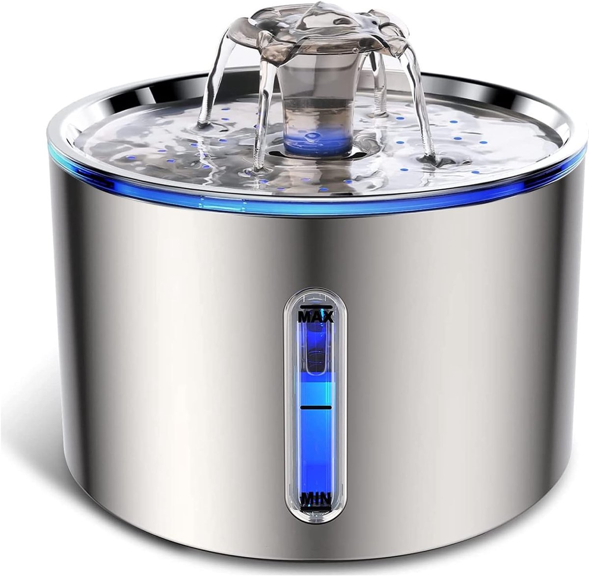 Drinkfontein Kat - Kattenfontein - Drinkfontein voor Katten - Waterfontein Kat - RVS 2.5L - Met Actief Koolstoffilter, Stille Pomp en Anti-Droogloop