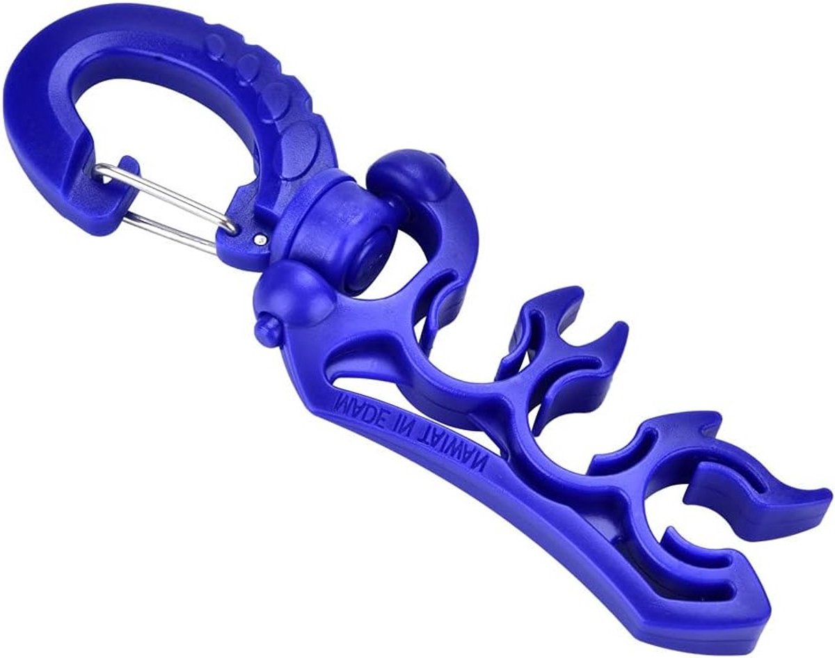 Houder voor Scubaduikslang met Clip, Dubbele BCD Slanghouder van Kunststof in Zwart, Geel en Blauw