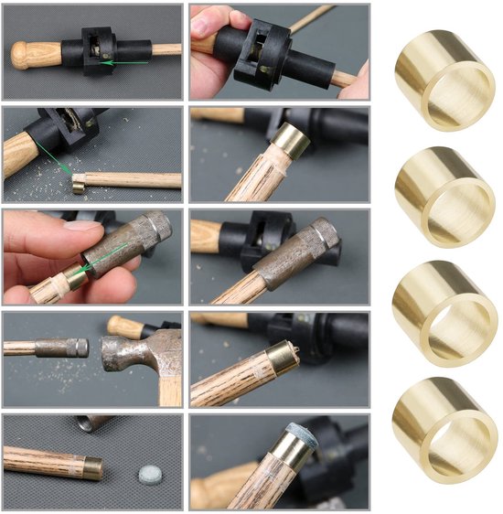 Dailygoods- Adereindhulzen Messing - 10 Stuks - 9 x 7,5 mm / 10 x 7,5 mm - Biljart Accessoires - Corrosiebestendig - Vervangingsset - Biljartaccessoires van Dailygoods — afbeelding 3