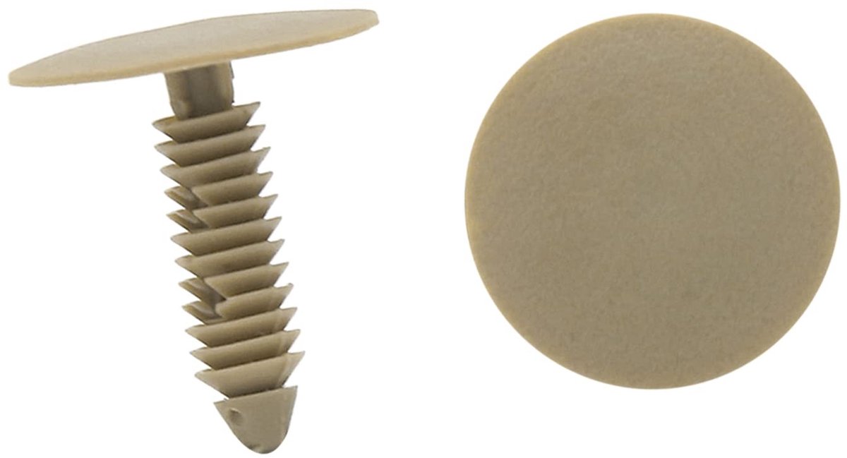 Dailygoods- Autoklinknagels 7 mm x 25 mm x 28 mm - Kunststof - Beige - 20 Stuks - Duurzaam - Klinknagels