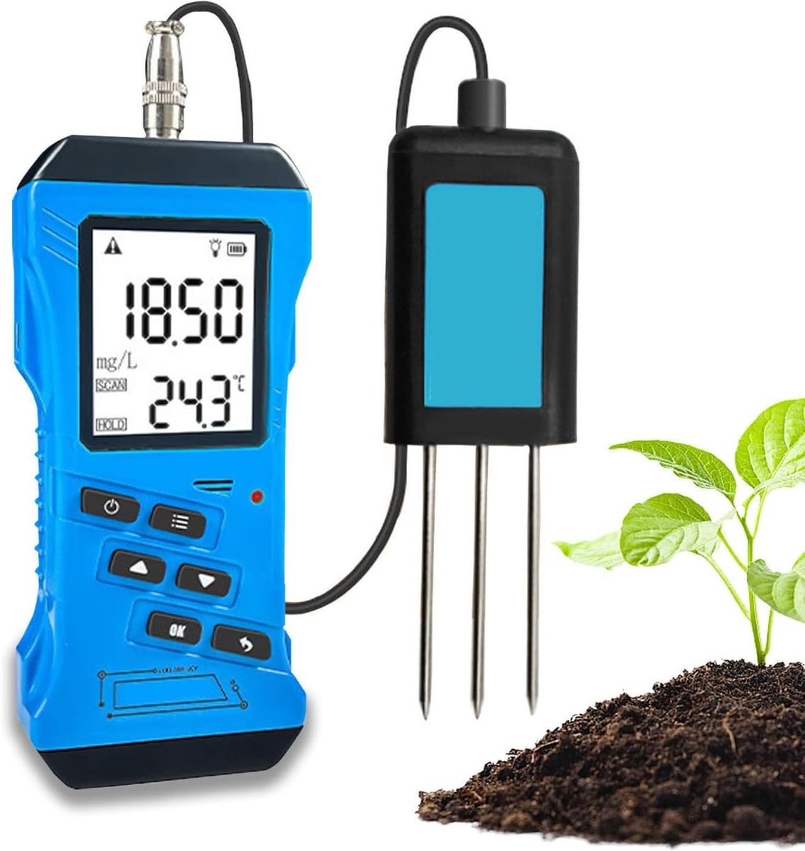 Digitale Bodemmeter - Bodem Analysator - Planten Verzorgen - Multifunctionele Bodemtest - 0-100% Vocht - Zwart