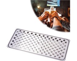 Lekbak Roestvrij Staal - Opvangbak Tap - Aanrecht Schoonhouden - Verwijderbaar Deksel - 60 cm - Zilver