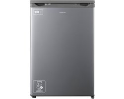 Inventum KK550S tafelmodel koelkast energiezuinig - 131 liter - Zonder vriesvak - 55 cm breed - Superkoelen - Led-verlichting - Energielabel D - Vrijstaand - RVS