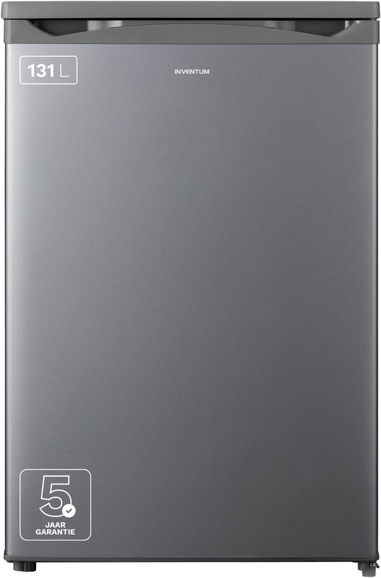 Inventum KK550S tafelmodel koelkast energiezuinig - 131 liter - Zonder vriesvak - 55 cm breed - Superkoelen - Led-verlichting - Energielabel D - Vrijstaand - RVS