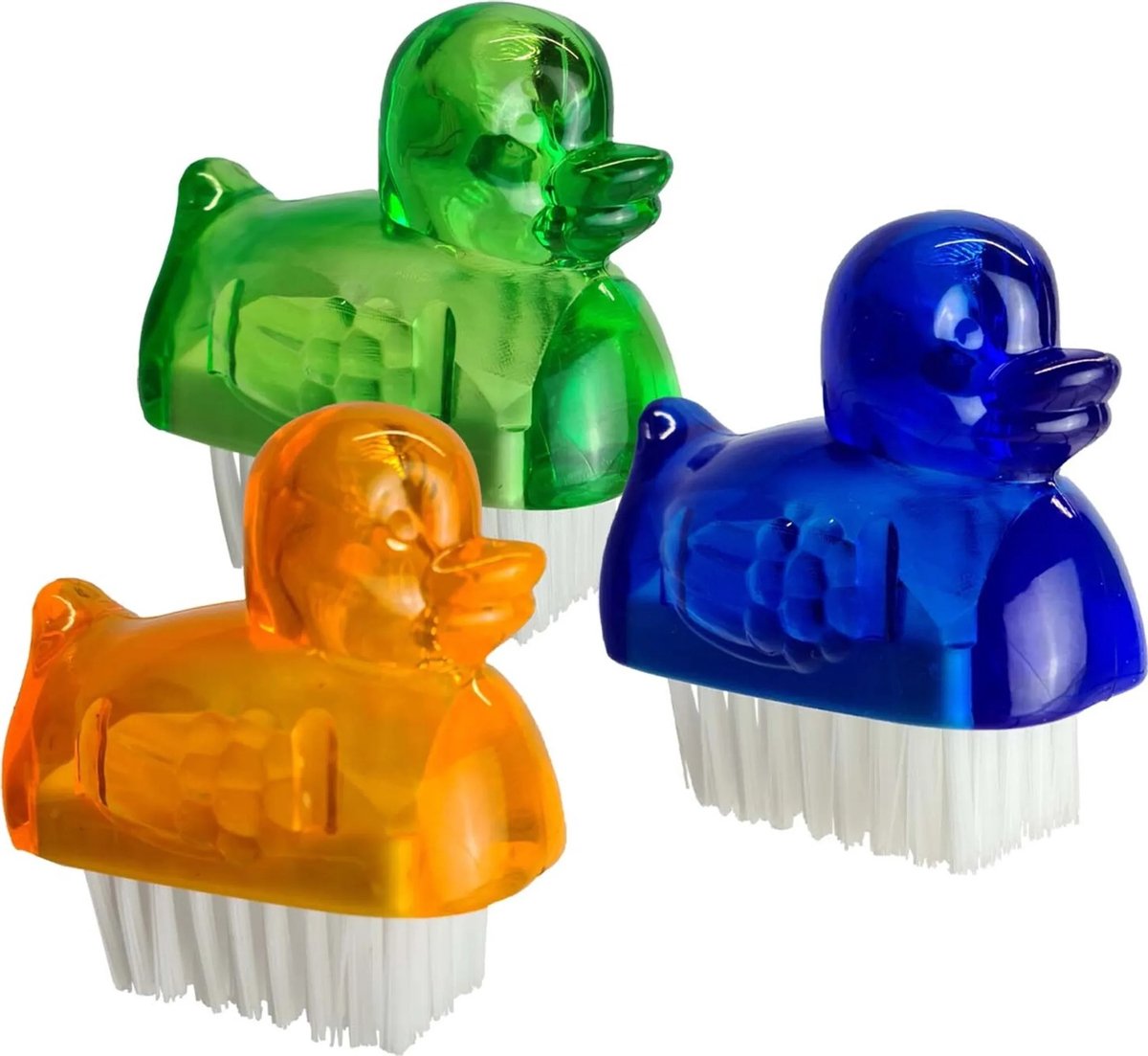 Nagelborsteleendje - Kunststof nagelborsteltje- Groen, Oranje, Blauw - Set van 3