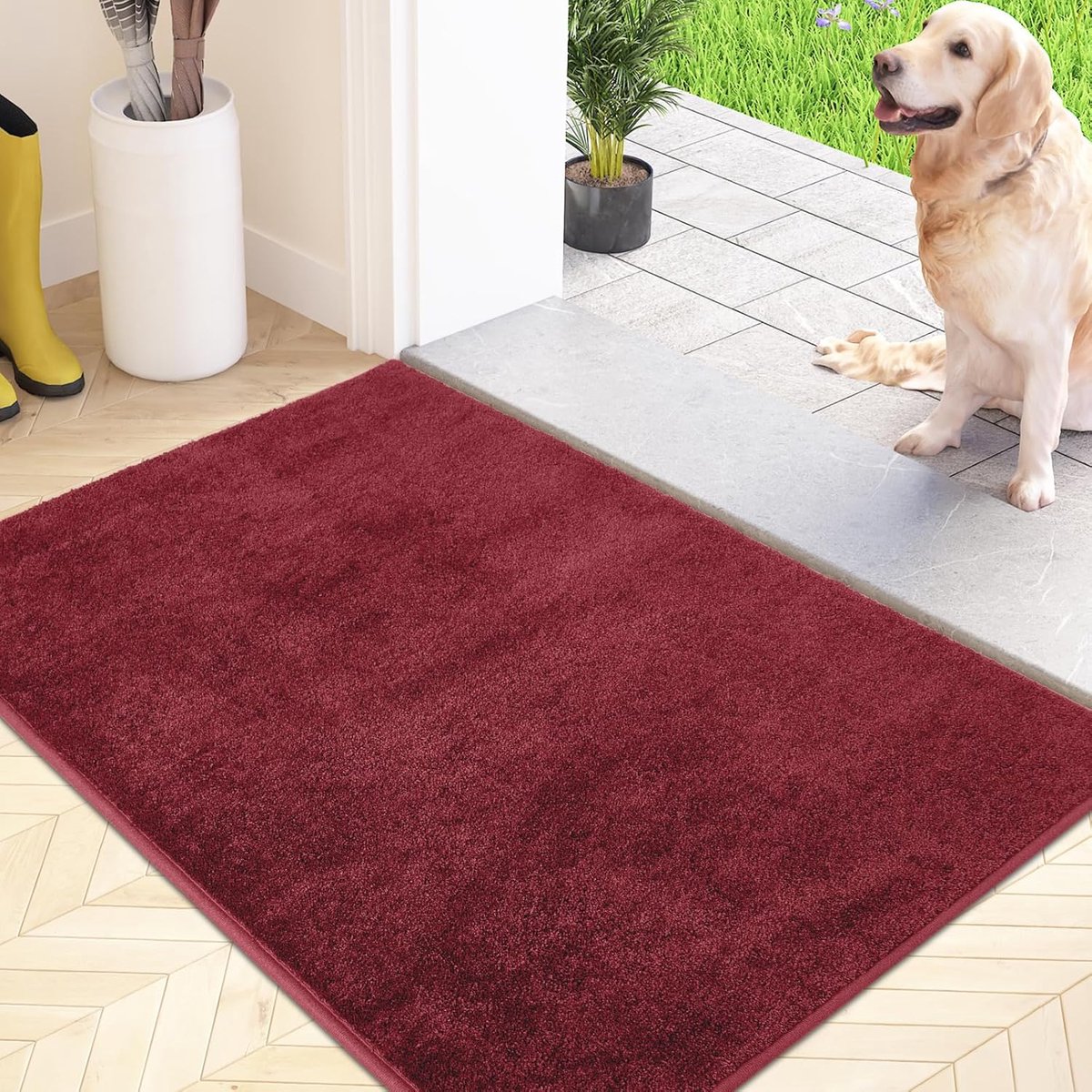 Famanu Antistof en antislip deurmat, 60x90 cm, wasbaar en absorberend Transparant