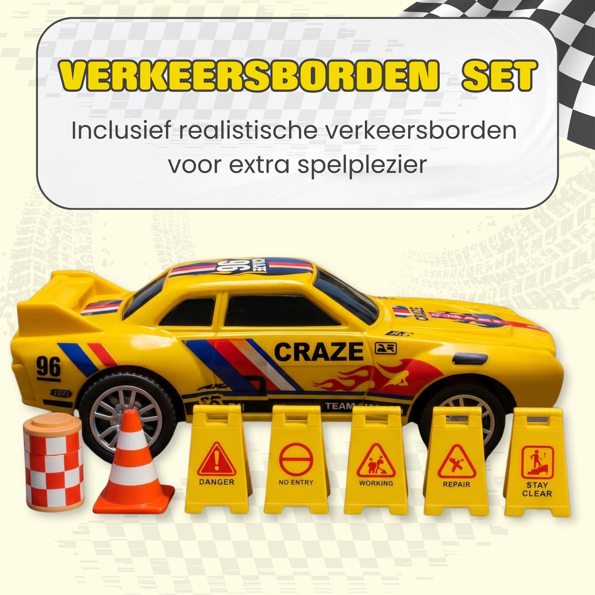CosmoToys Elektrische Racebaan - Incl. Verkeersbordenset - Auto Speelgoed - voor Kinderen - Autobaan Speelgoed - Kinderspeelgoed - 13,0M Lang - Infinite Track — afbeelding 2