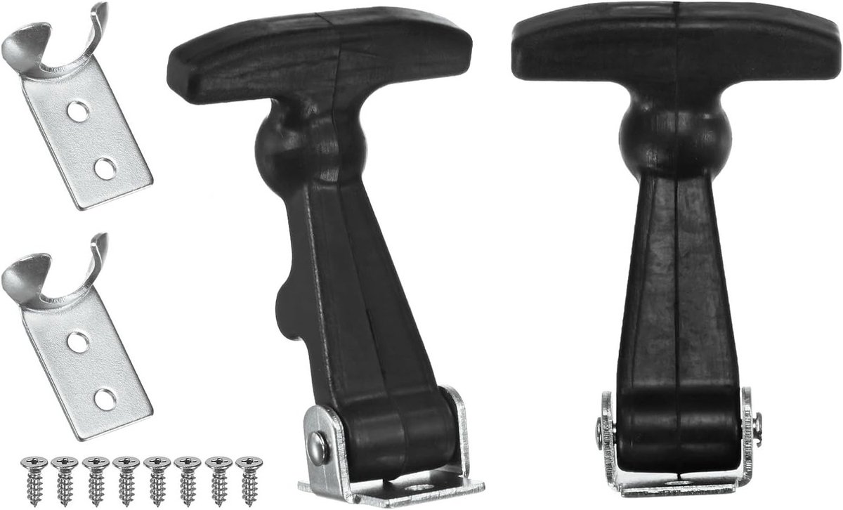 Set van 2 Elastische Rubber Hood Catch, 2 Inch Flexibele Trekhaak met Beugels voor Toolbox, Motorhomes en Voertuigen