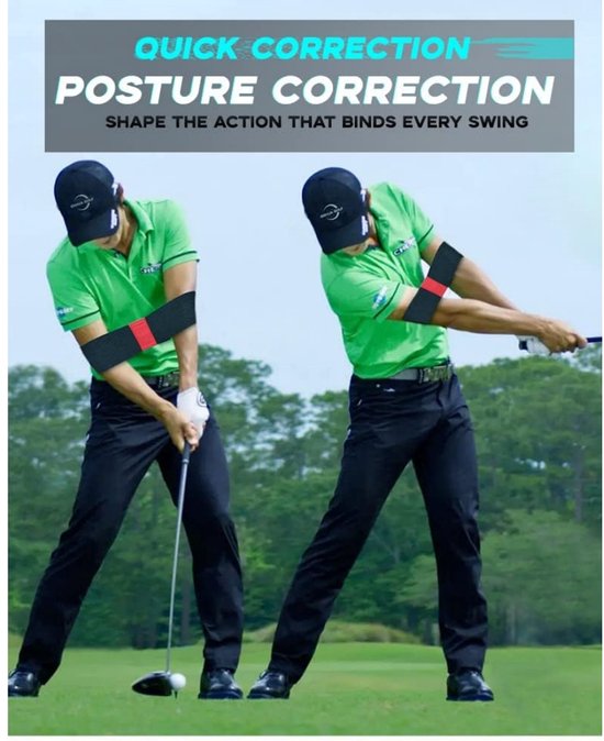 Set van 2 armbanden voor golfswingcorrectie / trainingshulpmiddelen - Draagbare correctiebanden voor beginners - Optimaliseert de swingmechaniek - Duurzaam en toch licht van gewicht - Geschikt voor training binnen en buiten - Unisex — afbeelding 2