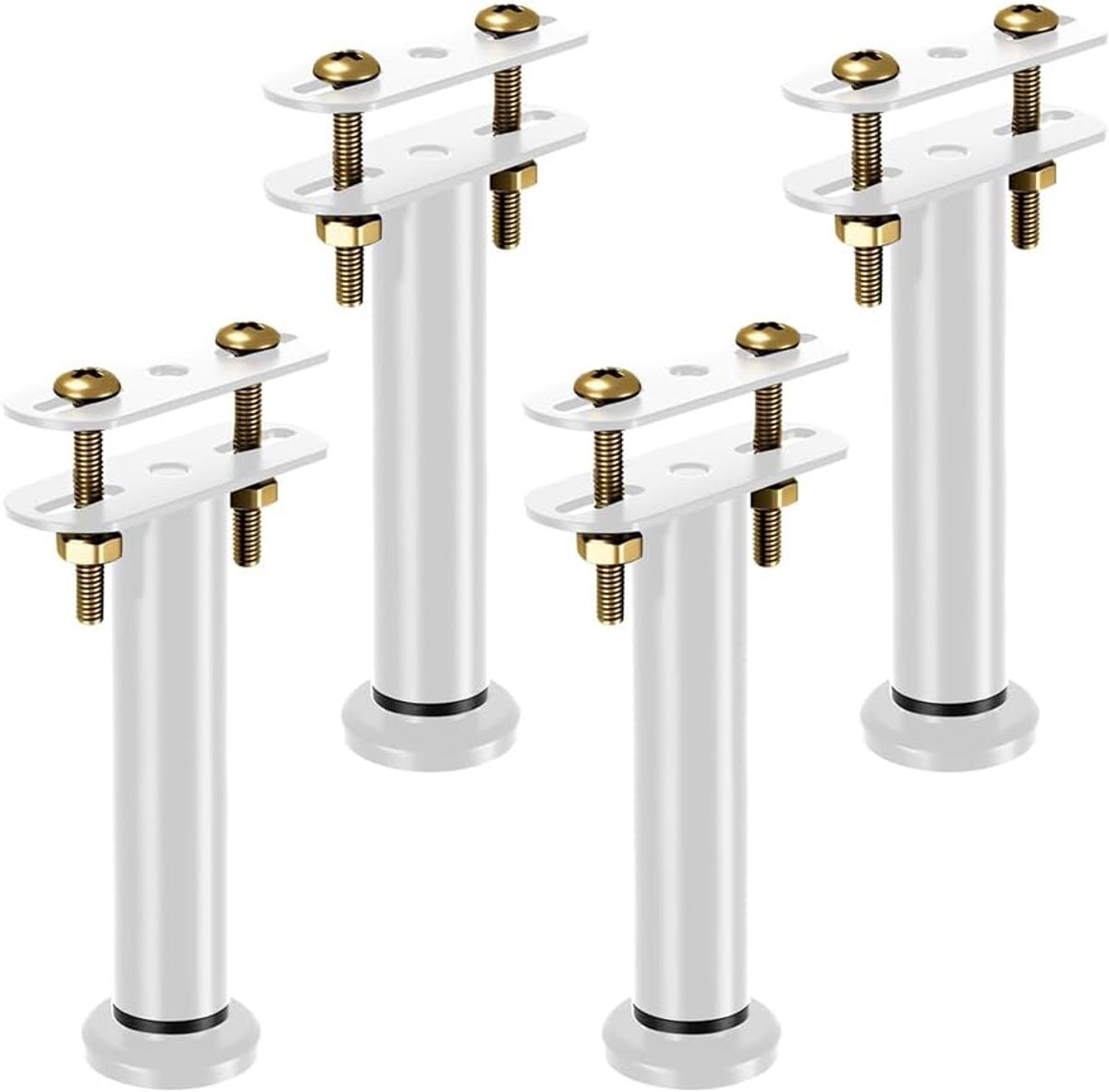hoogte verstelbare poten, bedverhoging, lattenbodem, bedpoten, 4 stuks, 18-32 cm, in hoogte verstelbaar, lattenbodemhouder van metaal, voor bedden, bedframes en lattenbodems, wit