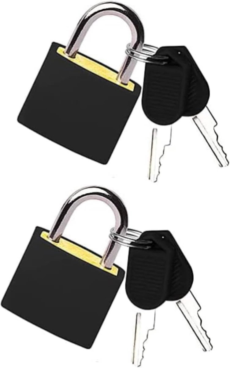 Kofferslot met sleutel, 2 stuks mini-hangsloten, bagagesloten, veiligheidsslot voor sportschool, kluisje, bagage, koffer, reistassen, kluisje, koffer