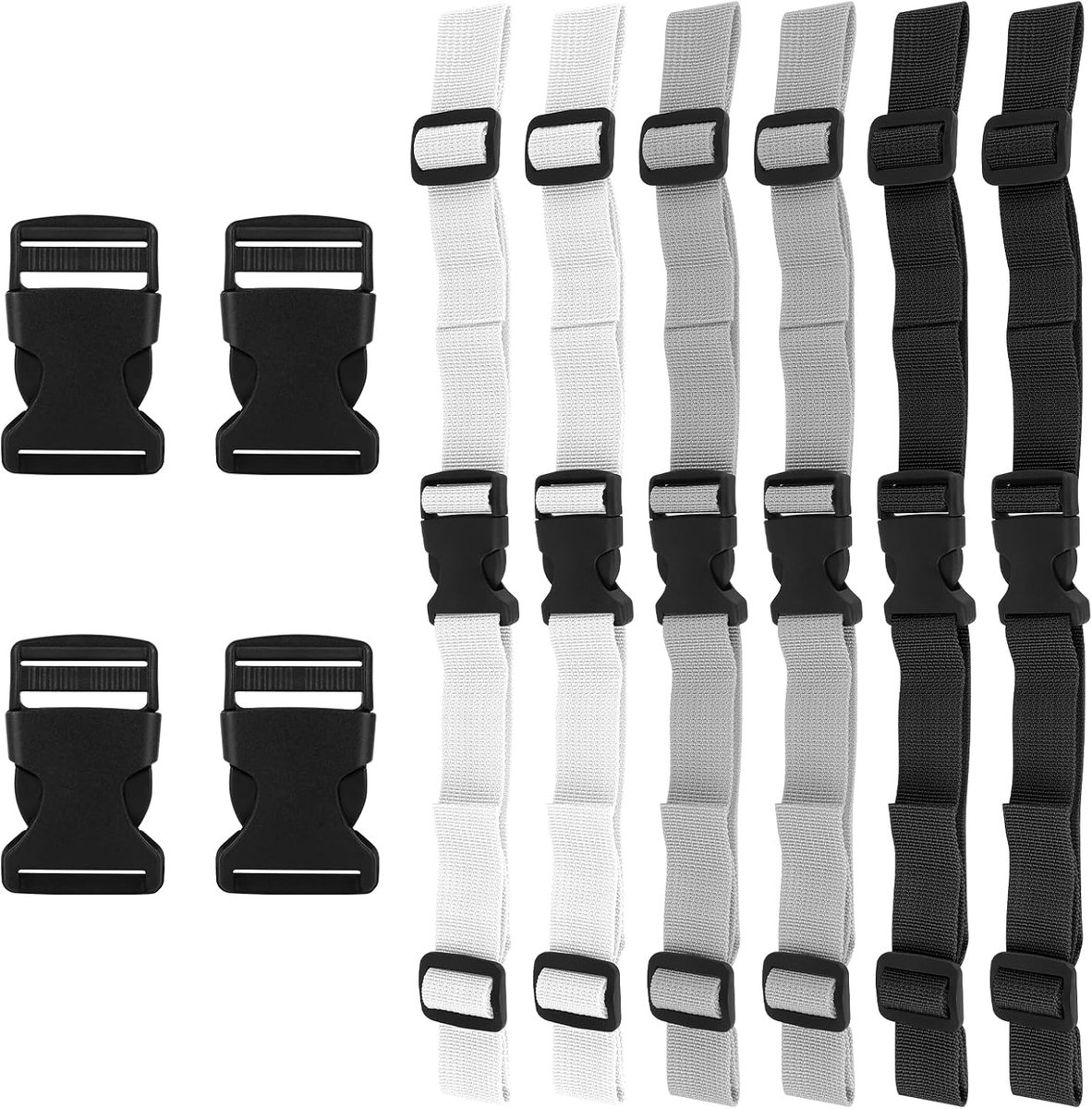 6 stuks verstelbare borstriem, nylon rugzak, borstband voor schooltas, borstriem, rugzak voor kinderen, met rugzakgesp, voor wandelen, joggen, reizen, klimmen