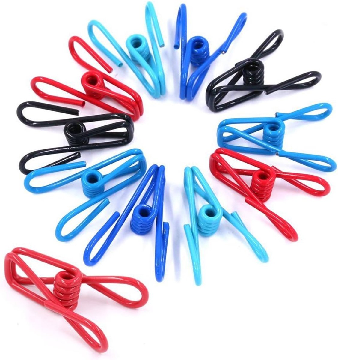 50 Stuks Multifunctionele Metalen Draad Clip Winddicht Wasknijper - Houders voor Kantoorkleding, Baby Luier, Opknoping Clips en Haken - Multi-Kleuren