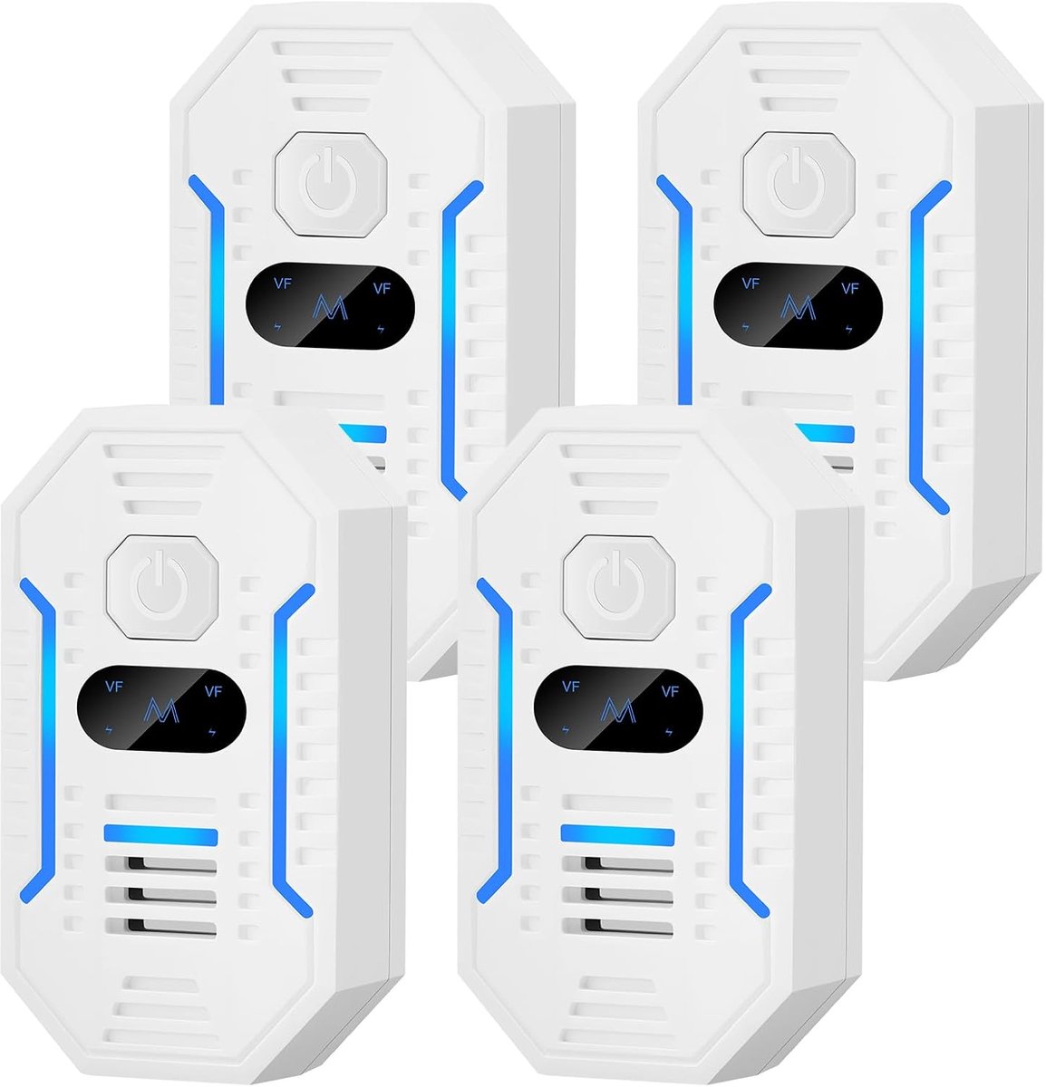 Ultrasone bestrijding tegen muggen en insecten, ongediertebestrijding, draagbaar, ultrasone rattenafweer, voor huis/slaapkamer, dekking 120 m², stil, 4 stuks