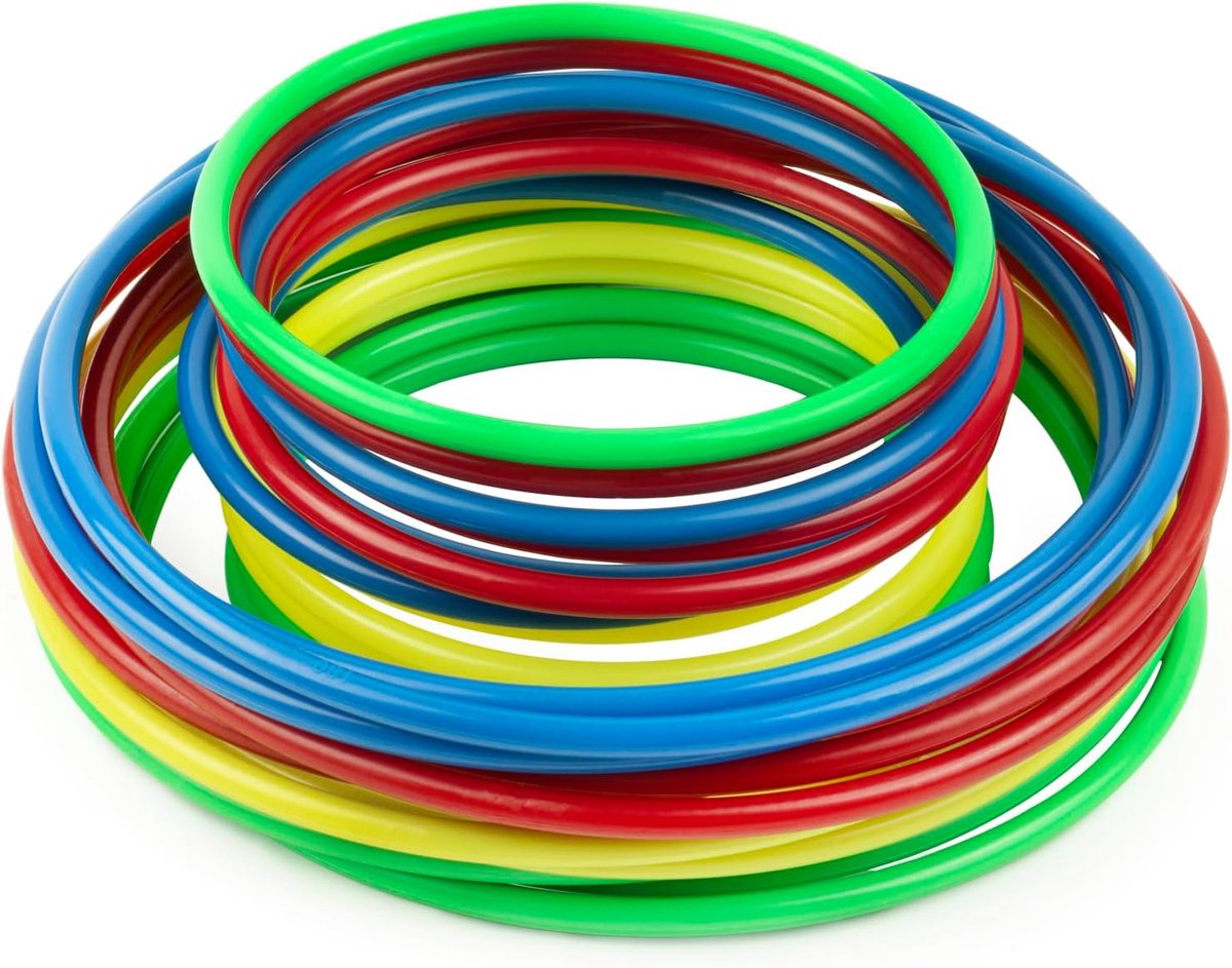 24 stuks kunststof werpringen, speelgoed, werpringen, cirkels voor kinderen, speelring, toss, carnaval voor binnen en buiten, sport, feestbenodigdheden, games (12 cm, 12 stuks/18 cm, 12 stuks)