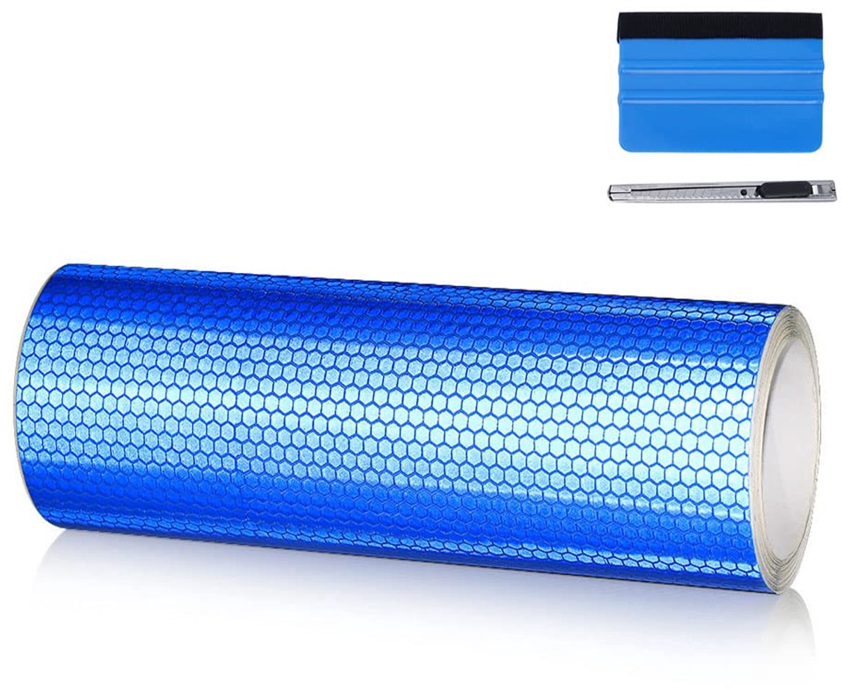 Auto Reflecterende Tape Sticker Veiligheid Mark Auto Styling Zelfklevende Waarschuwingstape Motorfiets Fiets Film Decoratie Tool (Blauw, 20 cm x 300 cm)
