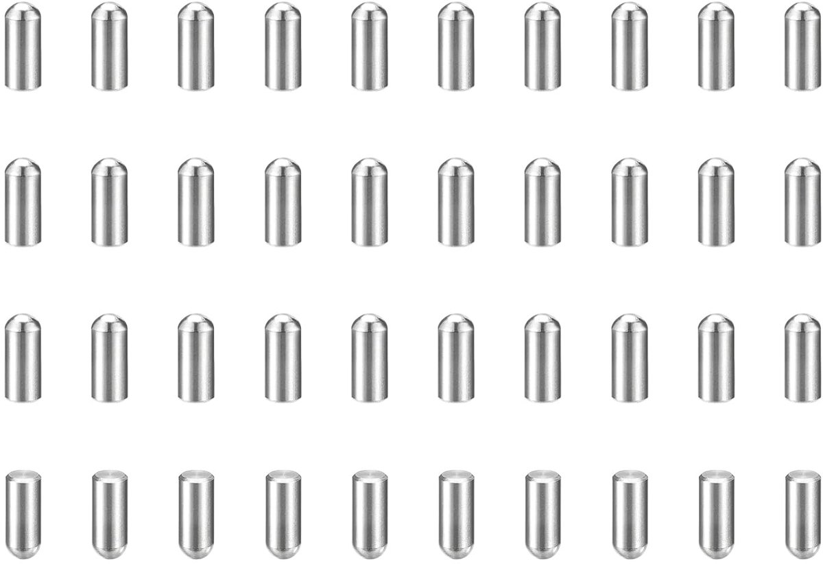GB831 Plugpennen 3,5 mm x 8 mm 304 roestvrij staal cilindrische ronde kop planksteunen paspinnen voor boekenkast, kast, meubelcomponenten, zilver